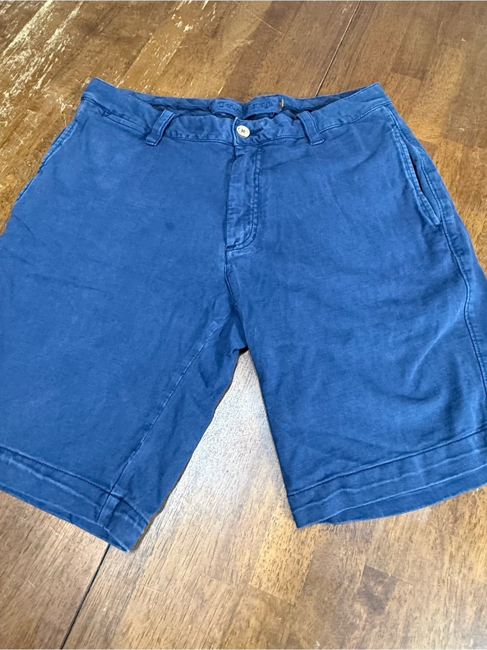 Tailor Vintage Men’s Chino Shorts Size 32 Blue Cotton Flat Front Casual